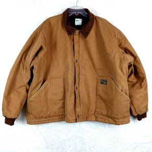 Vintage Key Mens Jacket Coat Workwear Brown XXXL Canvas Insulated Lined‎ 3XL